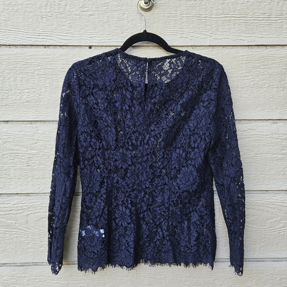 J. Crew navy lace top SEE MEASUREMENTS - Picture 2 of 9